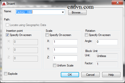 chèn bản vẽ,chèn bằng block,autocad designer